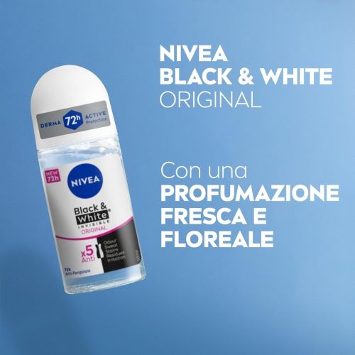 Roll-On Nivea Black & White Invisible 72H Clear 50 ML