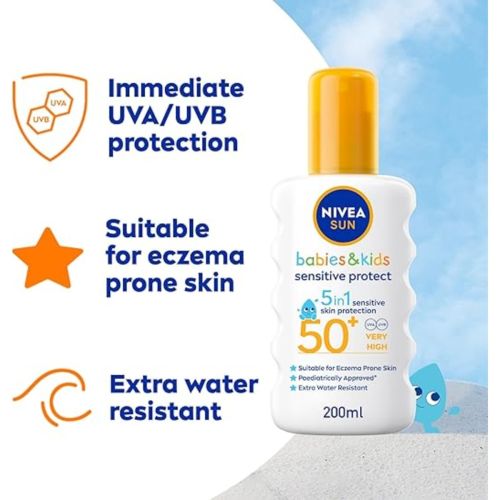 Creme Solaire Nivea Babies Kids Sensitive Protect 5in1 50+ 200 Ml