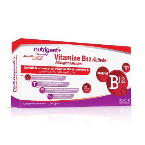 Complément Sci Nutrigest+ Vitamine B12 500 Mg 30 CAPSULES