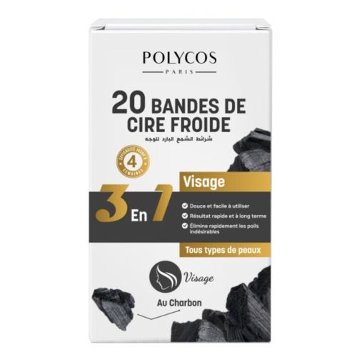 POLYCOS BANDE DE CIRE FROIDE CHARBON VISAGE 3EN7