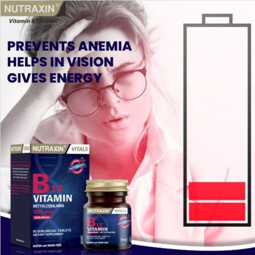 Complément Nutraxin B12 Vitamine 1000 Mcg 60 Comprimés