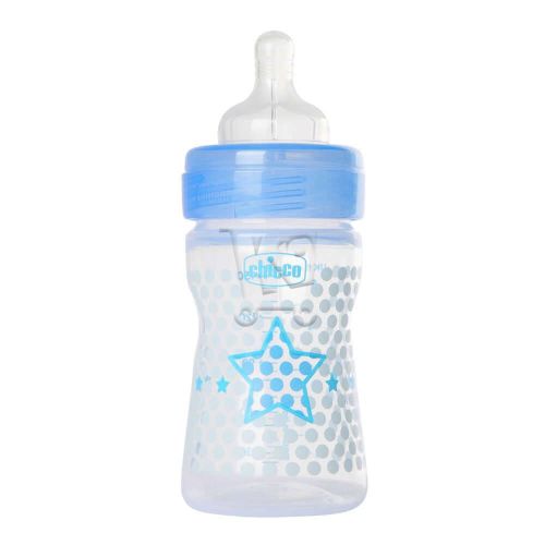 Biberon Chicco En Plastique Flux Tetine Silicone Bleu 0m+ Petite Modèle 150