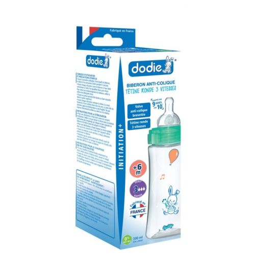 DODIE BIBERON 330ML TRANSP DECOR TETINE DEBIT