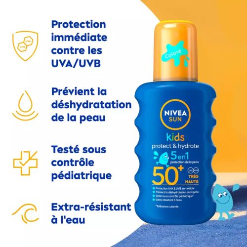 Creme Solaire Nivea Kids Protect Et Hydrate 5in1 50+ 200 Ml