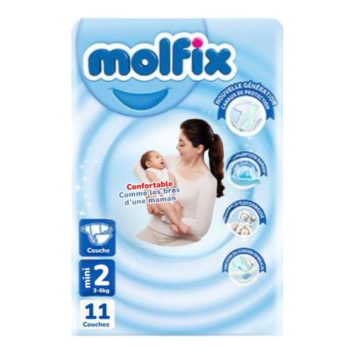 Couche Molfix N°2 Scratch (3-6kg) 11 Unité