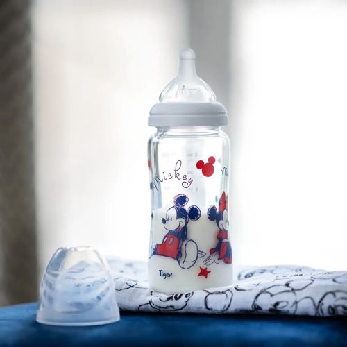 Biberon Tigex Verre 3vitesses Tetine Ronde 0-6 Mois 240 ML