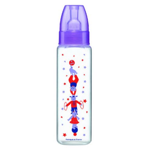DODIE MON BIBERON PLAST  330ML MAUVE CIRQUE COL ETROIT TETINE 2AGE VITESSES