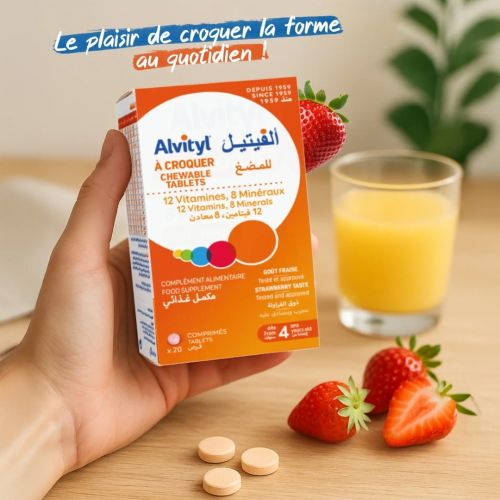 Vitamines Alvityl A Croquer 20 Comprimés