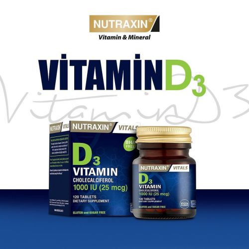 Complément Nutraxin Vitamine D3 1000ui (25mcg) 120 Comprimés