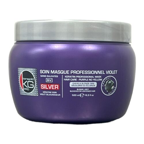 Masque Cheveux Keragold Sv Violet Dejaunisseur Cheveux Blonds , Gris Décolorés 500 ML