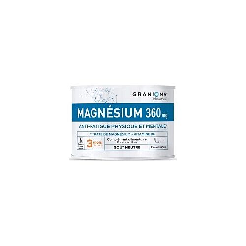 Complément  Granions Magnésium Anti-fatigue Physique Et Mentale 360 MG