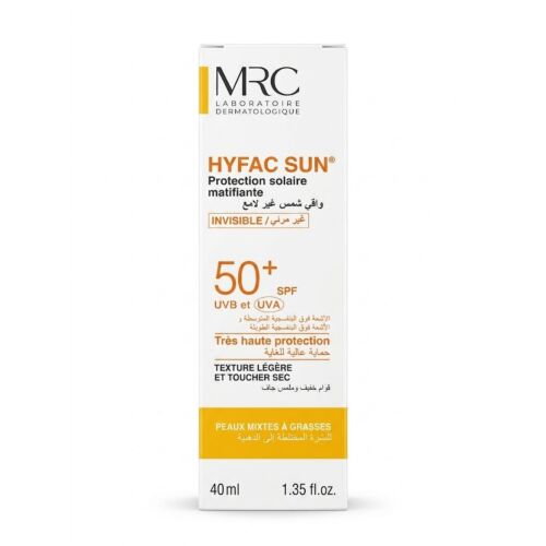 Creme Solaire Hyfac Sun Protection Solaire Invisible Spf50+ 40 ML